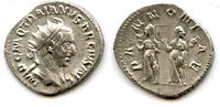 Antike antoninianus Attractive silver of Trajan Decius , Rome mint, Roman E -