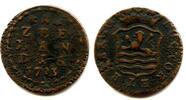 Europa duit Copper 1793, Middelburg mint, Zeeland coinage, Netherlands -