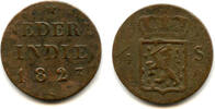 Europa 1/4 stuiver Copper (1 duit), 1823, Dutch East Indies (KM #287) -