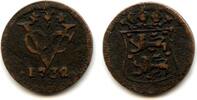 Europa duit Rare early type with a curved shield - West Friesland issue copper issued b -