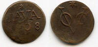 Europa duit Copper issued by VOC (the Dutch East India Company), 1808, Java, Netherland -