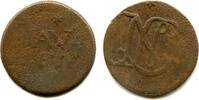 Europa duit Copper Louis Napoleon Bonaparte (1806-1810), Java, 1810, Dutch East Indies -