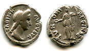 Antike denarius Scarce IVNONI REGINAE silver Sabina (d.136 CE), Roman Empire (RIC 395a -