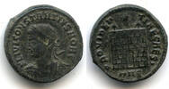 Antike follis Camp-gate of Constantius II as Caesar , Nicomedia, Roman Empi -