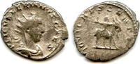 Antike antoninianus Silver of Valerian II (256-258 CE), Rome, Roman Empire (RIC 13) -