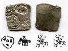 Antike Extremely nice and rare! Silver punchmarked 1/2 karshapana from Cheitya Janapada -