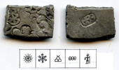 Antike Silver karshapana, c.185-150 BC, Sunga Kingdom, Malwa, India (G/H 613) -