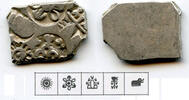 Antike Nice silver karshapana, Nanda period (ca.345-323 BC), Magadha, India (G/H #464) -