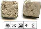 Antike Silver karshapana of Bindusara (ca.297-272 BC) w/unpublished symbol, Mauryan Emp -