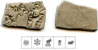 Antike Nice silver karshapana, Nanda period (ca.345-323 BC), Magadha, India (G/H #450) -
