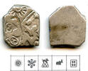 Antike Silver karshapana, Nanda period (c.345-323 BC), Magadha, India (G/H #425) -