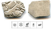 Antike Silver karshapana, Nanda period (ca.345-323 BC), Magadha, India (G/H #450) -