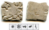 Antike Rare silver karshapana, Nanda period (ca.345-323 BC), Magadha, India (G/H #362) -