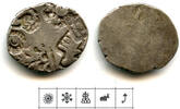 Antike Rare silver karshapana, Nanda period (ca.345-323 BC), Magadha, India (G/H #446) -