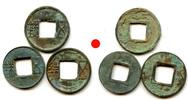 Weltmünzen bronze Lot of 3 Wu Zhu coins of various types, 115 BC-220 AD, Han dynasties, Chi -