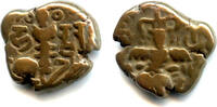 Mittelalter AE stater Late issue of King Harsha , Kashmir Kingdom, India -