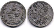 Europa 20 kopeks Silver of Nicholas II,1903, Russia -