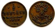 Europa 1/2 kopek of Nicholas II, 1910, Russia (Saint Petersburg Mint) -