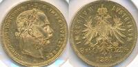 Austria 8 Gulden - 20 Francs 1881 VZ-ST 650,00 EUR  + 18,50 EUR frais d'envoi