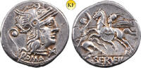 Römische Republik Denar 127 v.Chr. Video - C. Servilius Vatia - SUP-