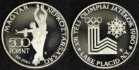Ungarn 500 Forint Olympia Lake Placid - Eistanz -