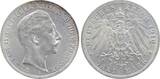 Deutschland  3 Mark Preussen 1910 A minimale Krätzerchen J 103 Wilhelm II SPL