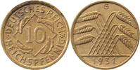 Deutschland 10 Pfennig 10 Reichspfennig 1931 G ss+ J 317 -