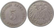 Kaiserreich 5 Pfennig 1901J ss
