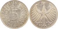 Deutschland 5 DM 5 Deutsche Mark 1958 F bankfrisch J 387 Silberadler -