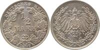 Deutschland 1/2 Mark 1/2 Mark 1906 D prfr/stgl J 016 -