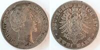 Deutschland 2 Mark 2 Mark Ludwig II Bayern 1876 D vz/st,schöne Patina J 41 Ludwig II -
