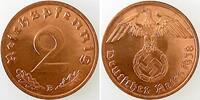 2 Pfennig 1938 Deutschland 2 Pfennig 1938 B Originalfarbe J 362 prfr/stgl