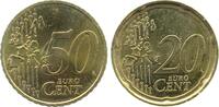 Deutschland  Fehlprägung 2 x Wertseite 50 Cent und 20 Cent mit Expertise FDC
