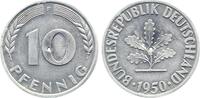 Deutschland 10 Pfennig Aluminium Probe 10 Pfennig 1950 F mit kleinem Loch 1,2 g -