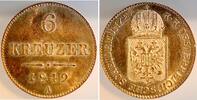 Österreich 6 Kreuzer 6 Kreuzer 1849A, Wien, prägefrisch, Scheidemünze -