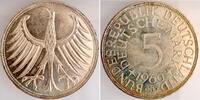 Deutschland 5 DM 5 DM 1960J bfr/stgl, kaum sichtbarer min. Randfehler -