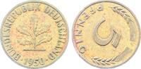 Deutschland 5 Pfennig Stempeldrehung 5 Pfennig 1950 F SS/VZ S120° -