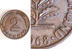 Deutschland 2 Pfennig Variante 2 Pfennig 1968 G Punkt unter dem A ss J 381 -