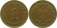 Deutschland 1 Pfennig 1 Pfennig 1911 A f prfr kleine Delle J 010 -
