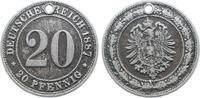 Deutschland 20 Pfennig 1887 20 Pfennig 1887 A mit Loch J 006 ss sehr sch&ouml;n 7,00 EUR  + 8,00 EUR frais d'envoi