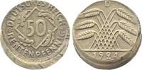 Deutschland 50 Rentenpfennig Fehlprägung 50 Rentenpfennig 1924 D dezentriert 15% -
