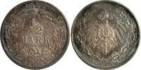 Deutschland 1/2 Mark 1/2 Mark 1906 J Erstabschlag prfr/stgl prachtvolle Patina -