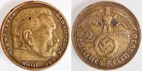 Deutschland 2 Reichsmark 2 Reichsmark 1938 F Messing-Abschlag mit Randinschrift Schaaf 366M2 -