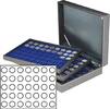 Münzkassette NERA XL mit 3 Tableaus und dunkelblauen Münzeinlagen für 105 Münzen mit Ø 32,5 mm, z.B. für deutsche 20 Euro- bzw. -
