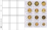 Multi collect Münzblätter für 12 Münzen bis 50 mm Durchmesser/Münzrähmchen 50x50/OCTO Münzkapseln, Zwischenblätter rot, 5er-Pack -
