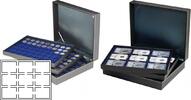 Münzkassette NERA XL mit 3 Tableaus und dunkelblauen Münzeinlagen für 27 US-Münzkapseln (Slabs) bis zu einem Format von 63x85 mm -