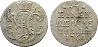 SACHSEN 1/24 Taler 1760. Ernst Friedrich Karl, 1745-1780. Fast vorzüglich