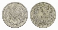 Deutsches Reich 1/2 Mark 1914, A, Vorzüglich-stempelglanz 15,00 EUR  + 10,00 EUR frais d'envoi