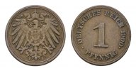 Deutsches Reich 1 Pfennig 1900, E. Sehr schön-vorzüglich. 8,00 EUR  + 10,00 EUR frais d'envoi