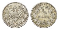 Deutsches Reich 1/2 Mark 1915, J. Fast Stempelglanz/Stempelglanz. 30,00 EUR  + 10,00 EUR frais d'envoi